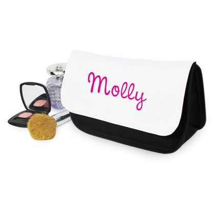 Personalised Pink Name Make Up Bag