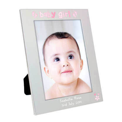 Personalised Silver 5x7 Baby Girl Photo Frame