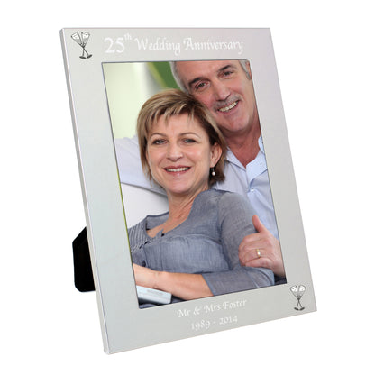 Personalised Silver 5x7 25th Wedding Anniversary Photo Frame