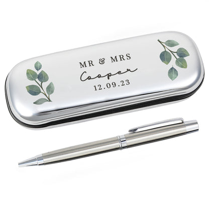 Personalised Botanical Pen and Box Set