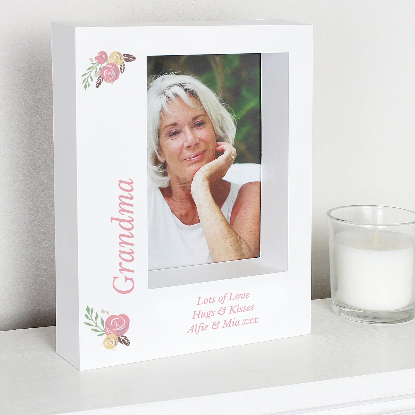 Personalised Floral 5x7 Box Photo Frame