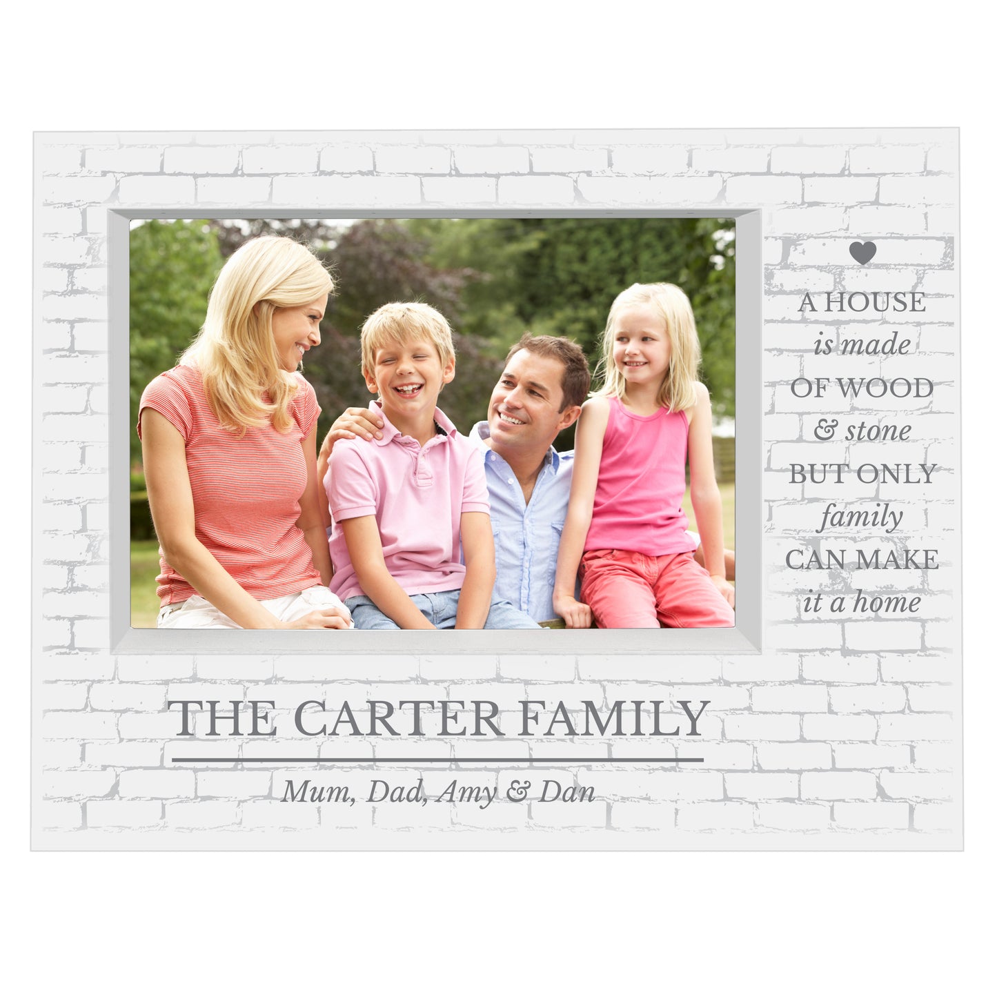 Personalised Family 5x7 Landscape Box Photo Frame