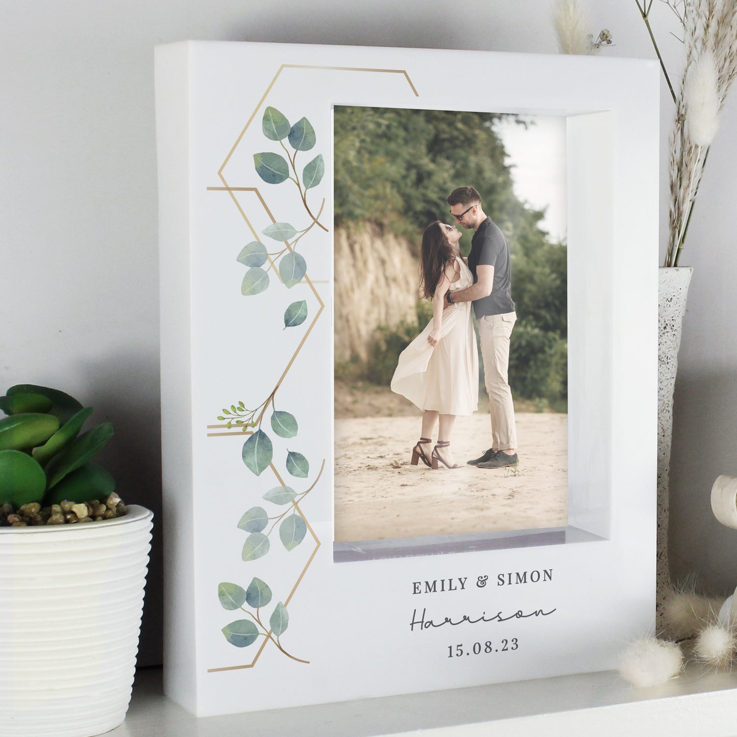 Personalised Botanical 6x4 Box Photo Frame