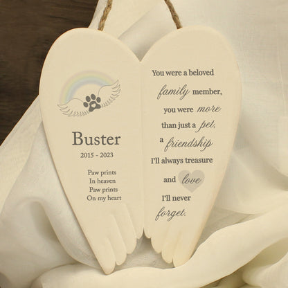 Personalised Pet Memorial Ceramic Wings