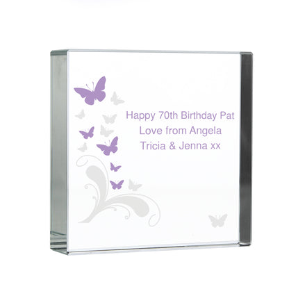 Personalised Butterflies Crystal Token