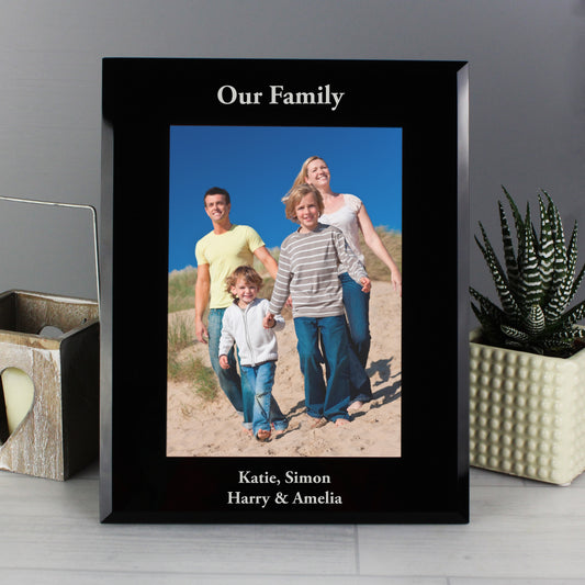 Personalised 5x7 Black Glass Photo Frame