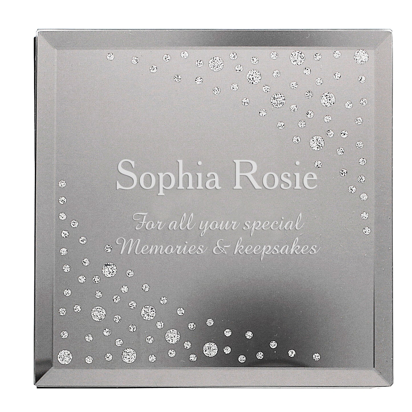 Personalised Diamante Name & Message Glass Trinket Box