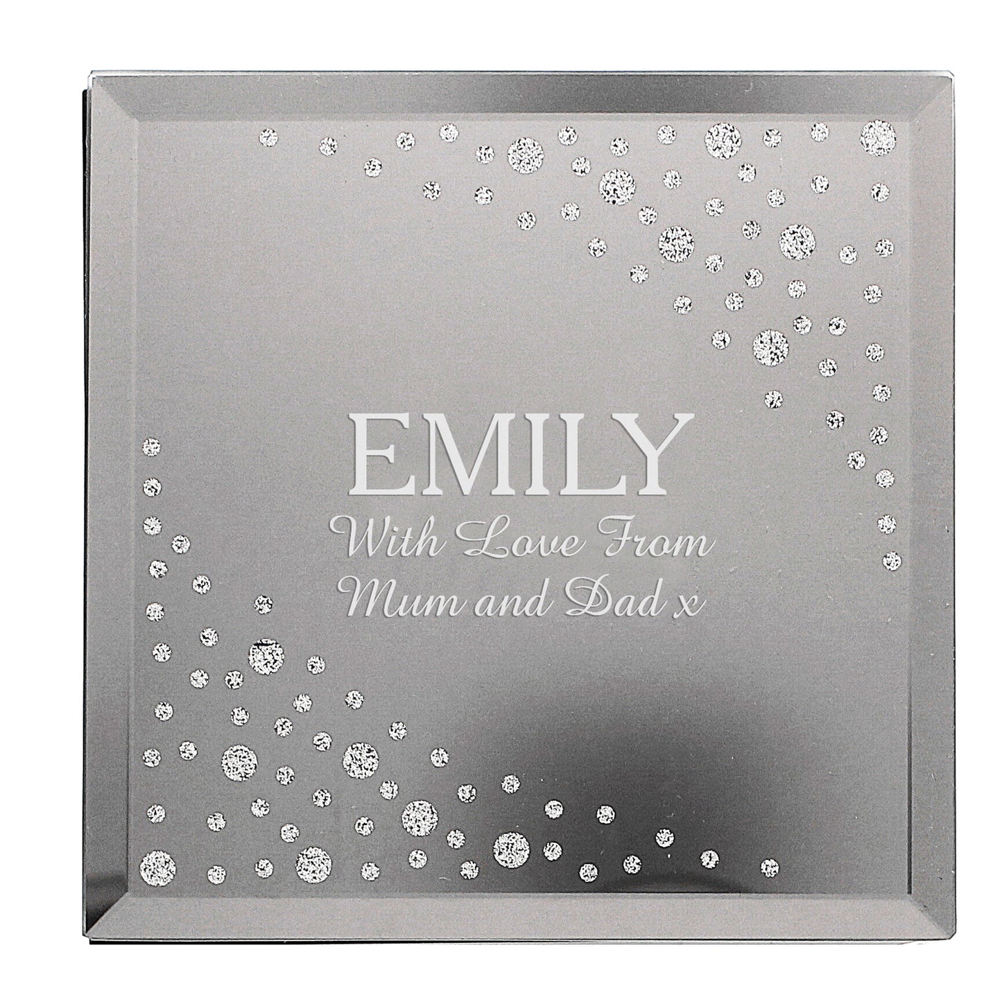 Personalised Diamante Name & Message Glass Trinket Box