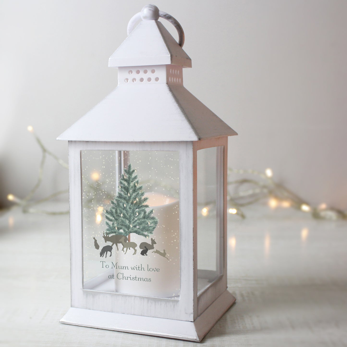 Personalised A Winter's Night White Lantern