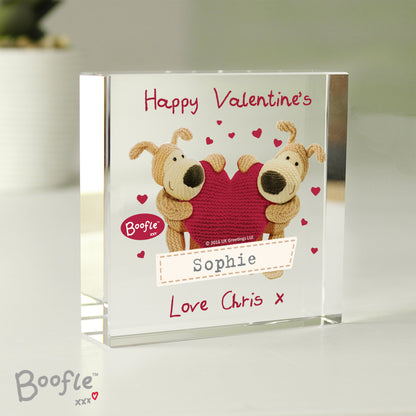 Personalised Boofle Shared Heart Crystal Token