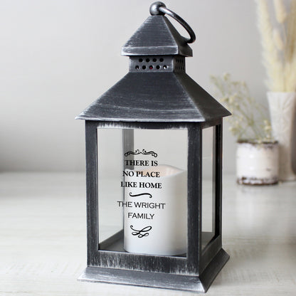 Personalised Antique Scroll Rustic Black Lantern