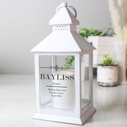 Personalised Elegant Diamond White Lantern