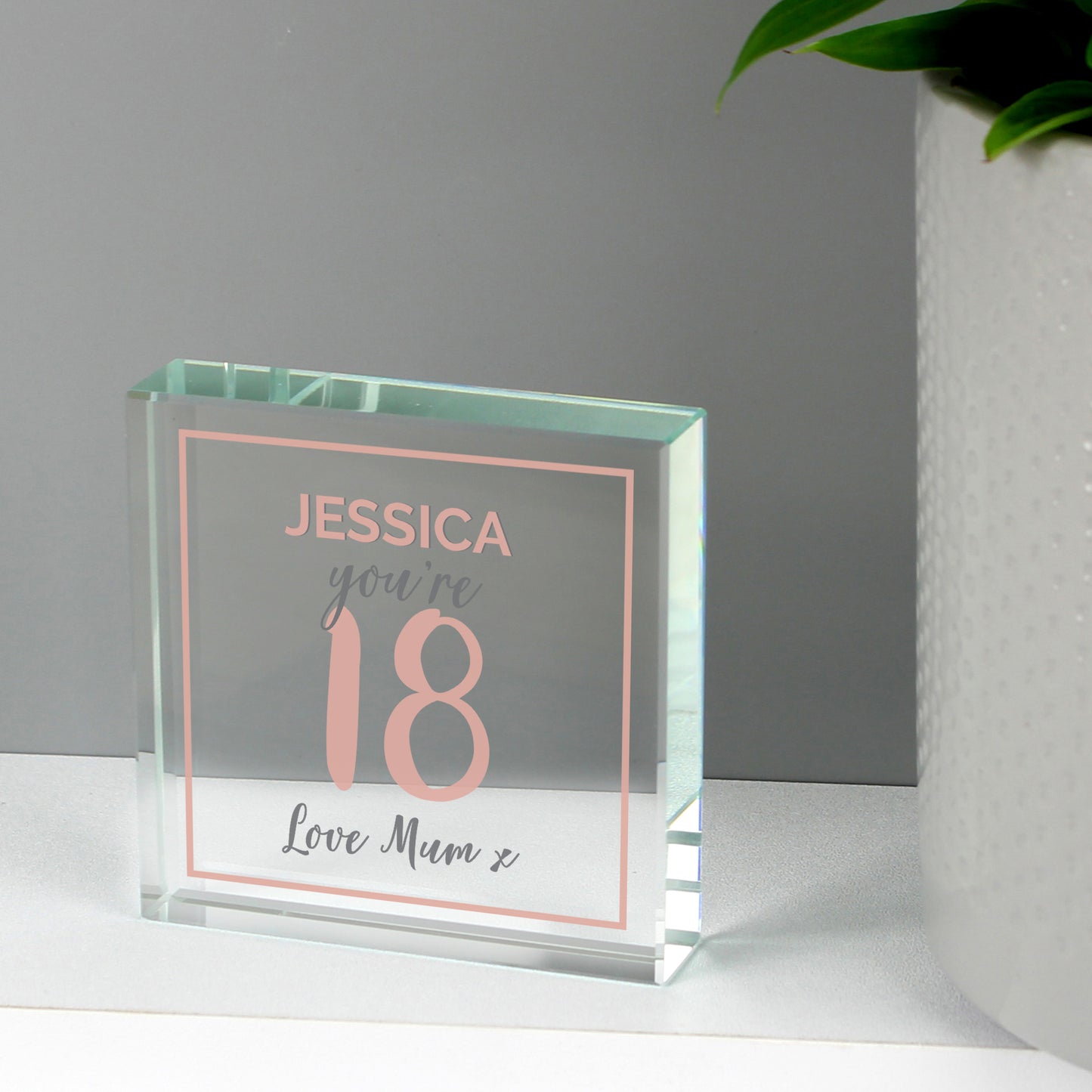 Personalised Birthday Rose Gold Crystal Token