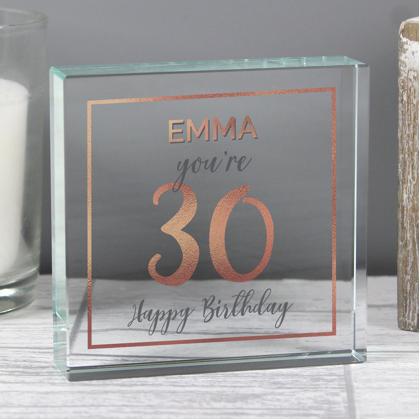 Personalised Birthday Rose Gold Crystal Token