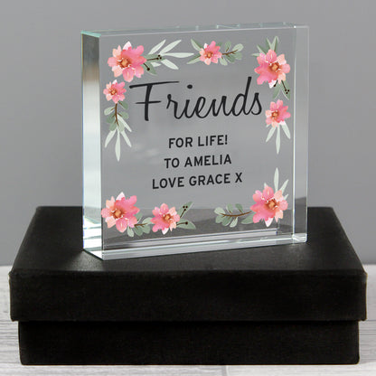 Personalised Floral Sentimental  Crystal Token