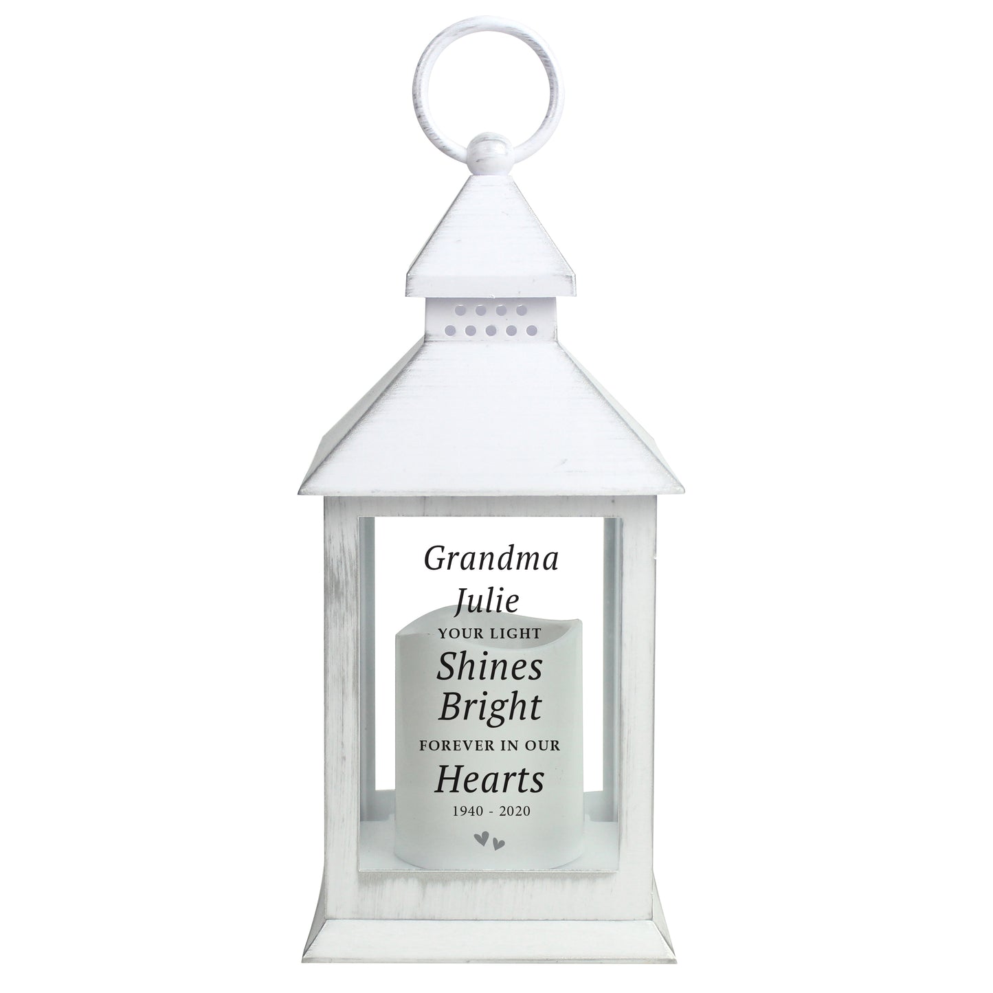 Personalised 'Your Light Shines Bright' White Lantern