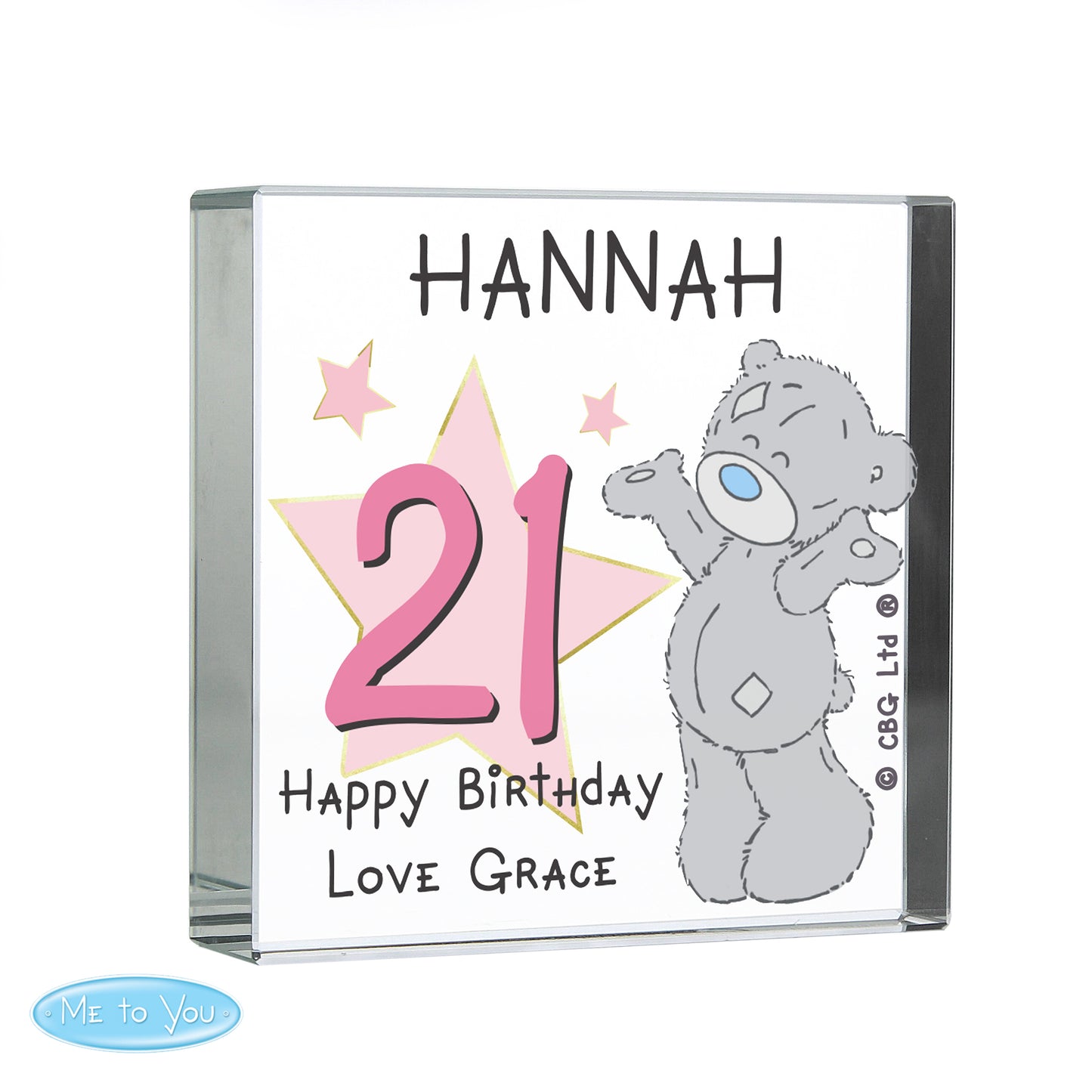 Personalised Me To You Sparkle & Shine Birthday Crystal Token