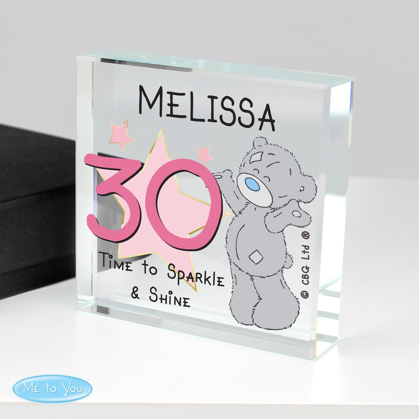 Personalised Me To You Sparkle & Shine Birthday Crystal Token