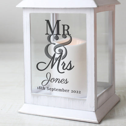 Personalised Mr & Mrs White Lantern