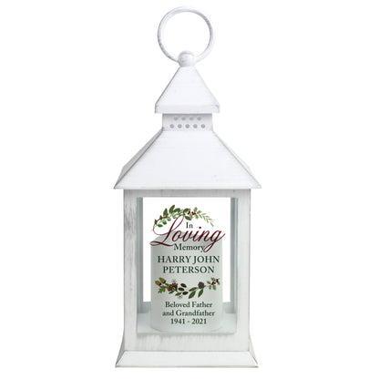 Personalised In Loving Memory White Lantern