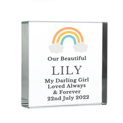 Personalised Rainbow Memorial Crystal Token