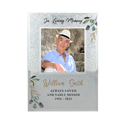 Personalised In Loving Memory 4x4 Glitter Frame