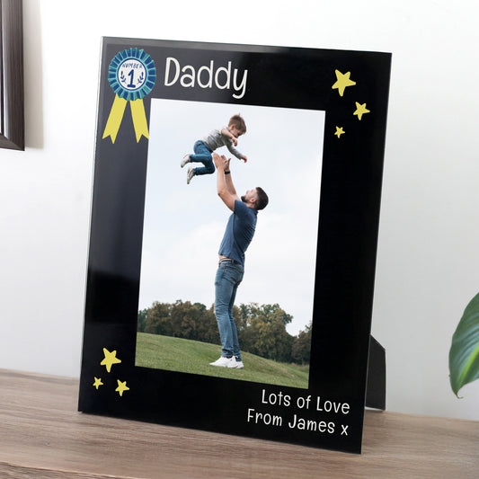 Personalised No.1 Black Glass 5x7 Frame