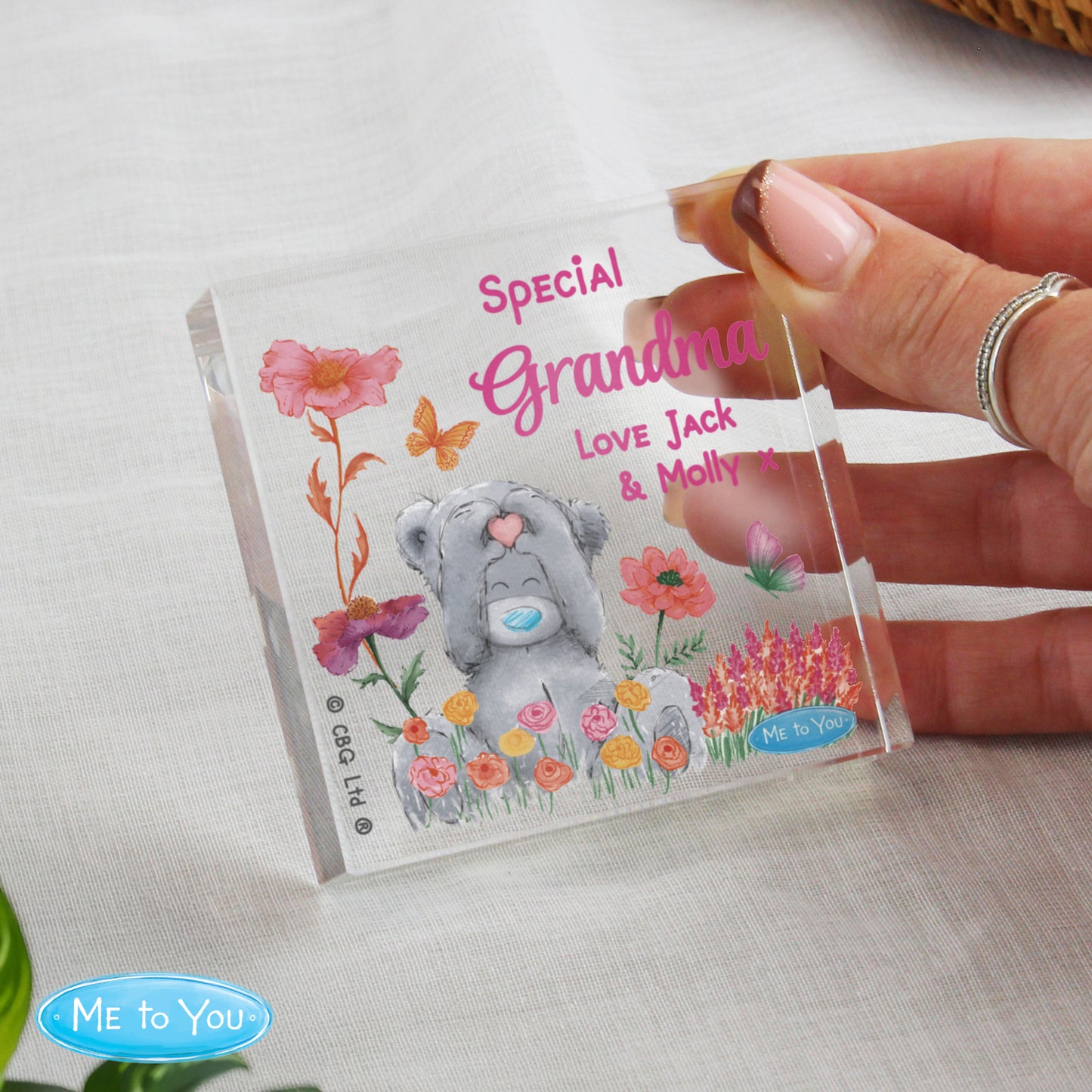 Personalised Me to You Flowery Glass Ornament