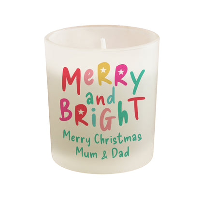 Personalised Merry & Bright Candle Jar