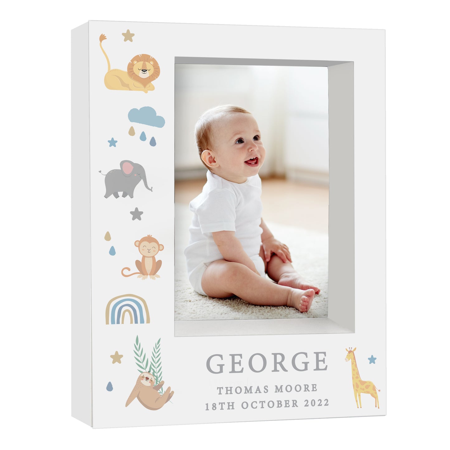 Personalised Safari Animals 5x7 Box Photo Frame