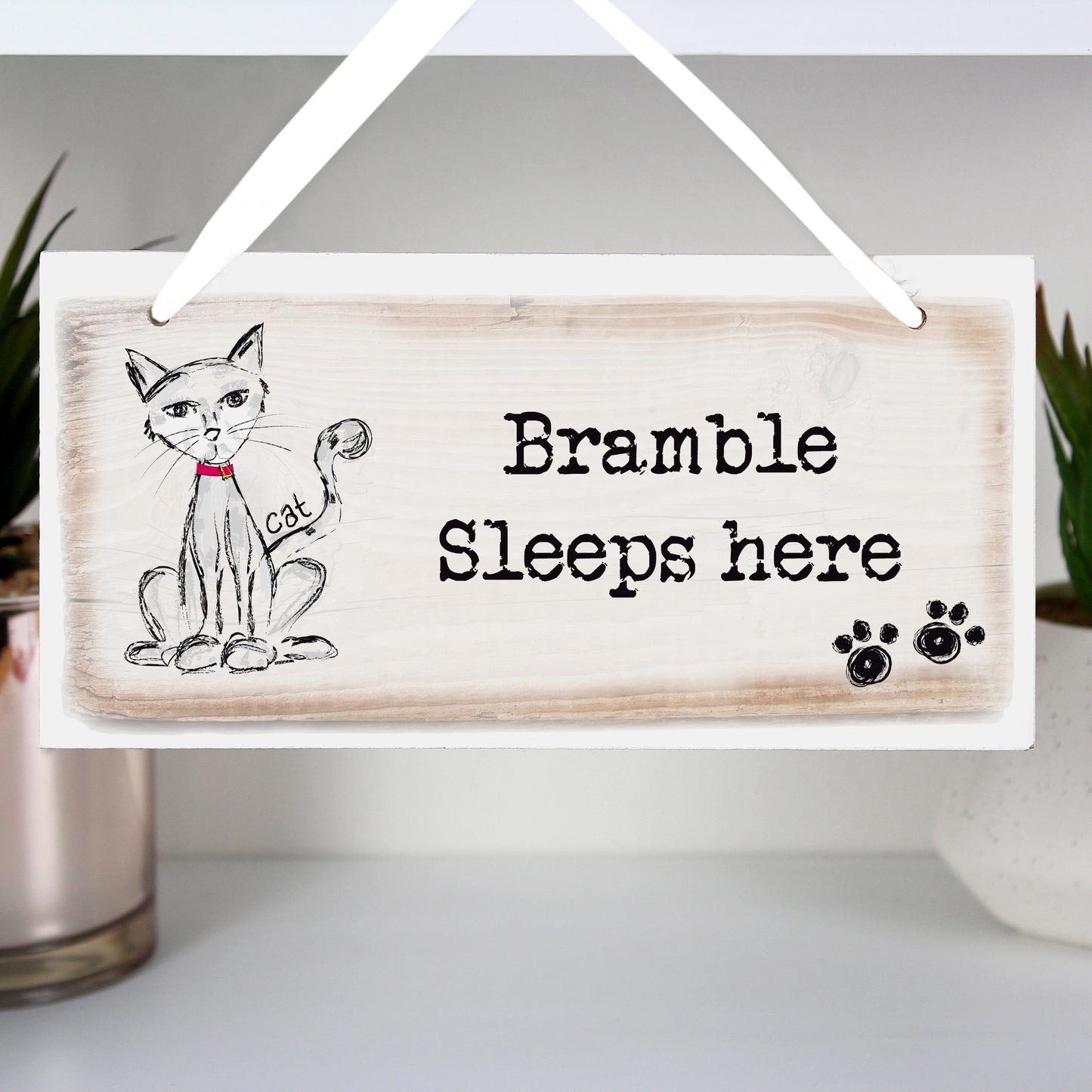 Personalised Cat Wooden Sign