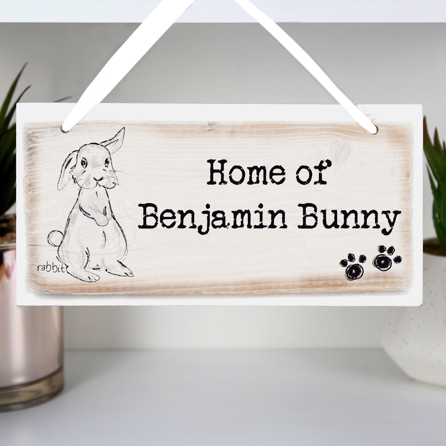 Personalised Rabbit Wooden Sign