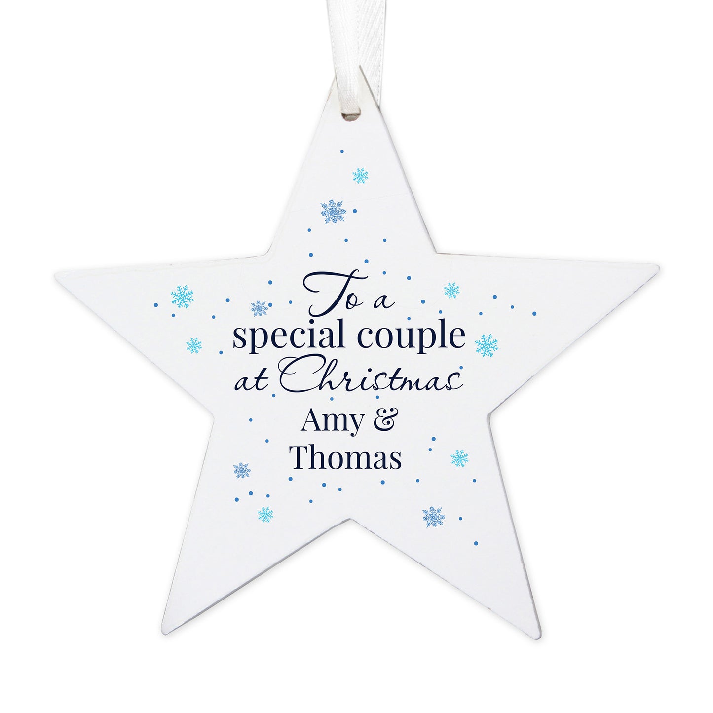 Personalised Special Couple Wooden Star Decoration