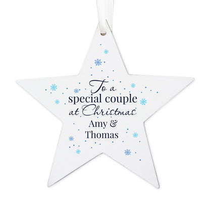 Personalised Special Couple Wooden Star Decoration