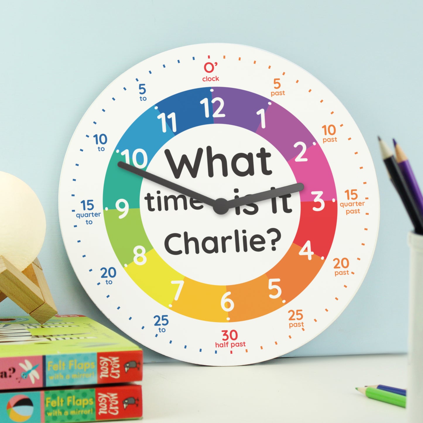 Personalised What Time Is It? Wooden Clock