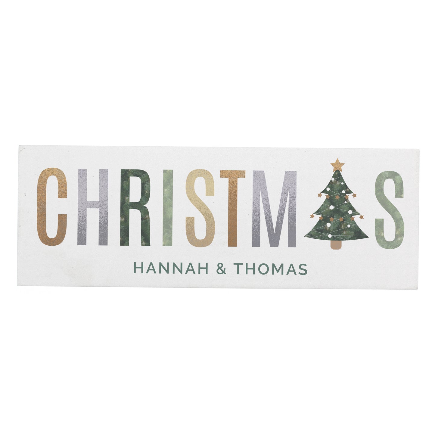 Personalised Christmas Wooden Block Sign