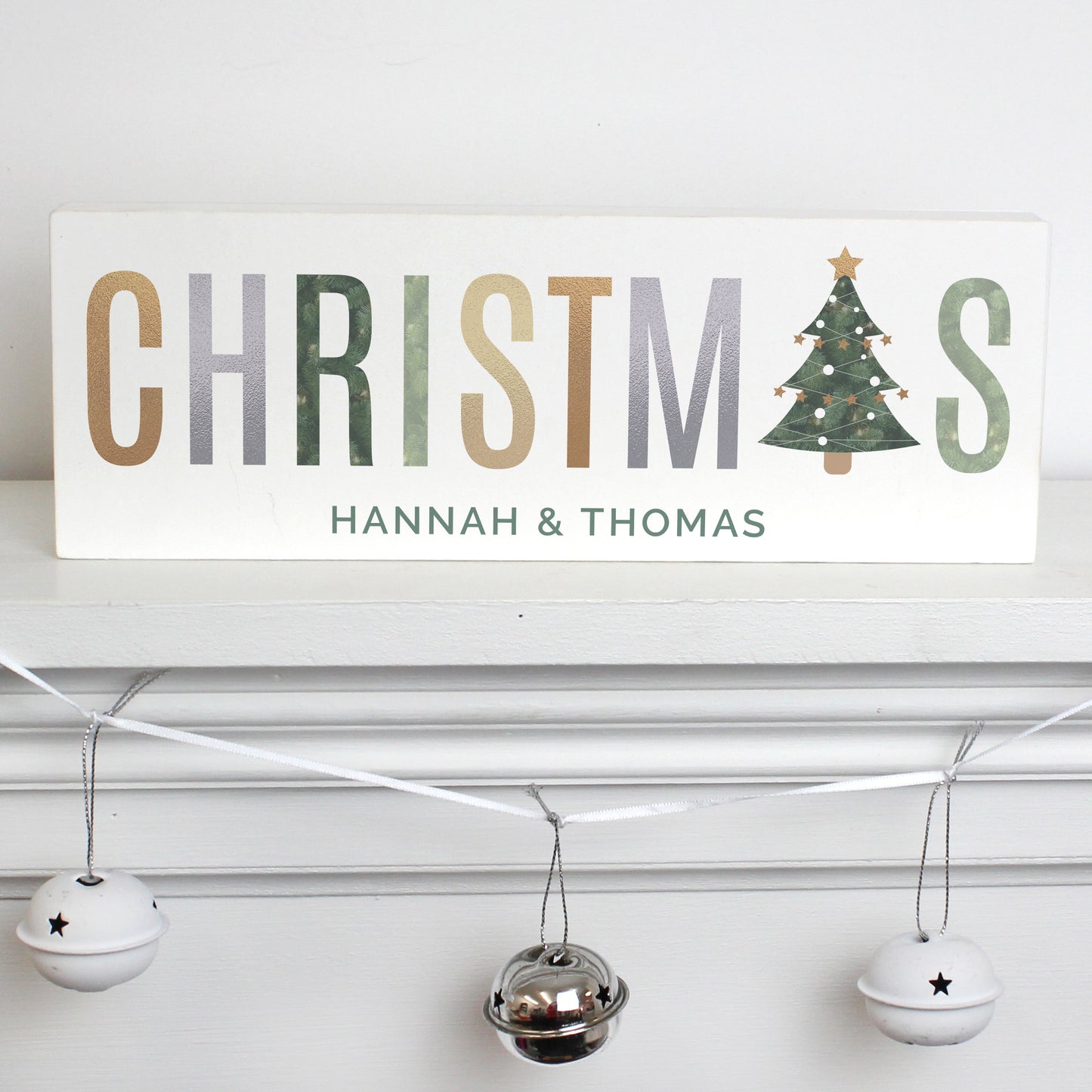 Personalised Christmas Wooden Block Sign