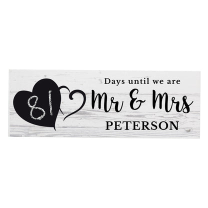 Personalised Rustic Chalk Countdown Wooden Mantel Decoration