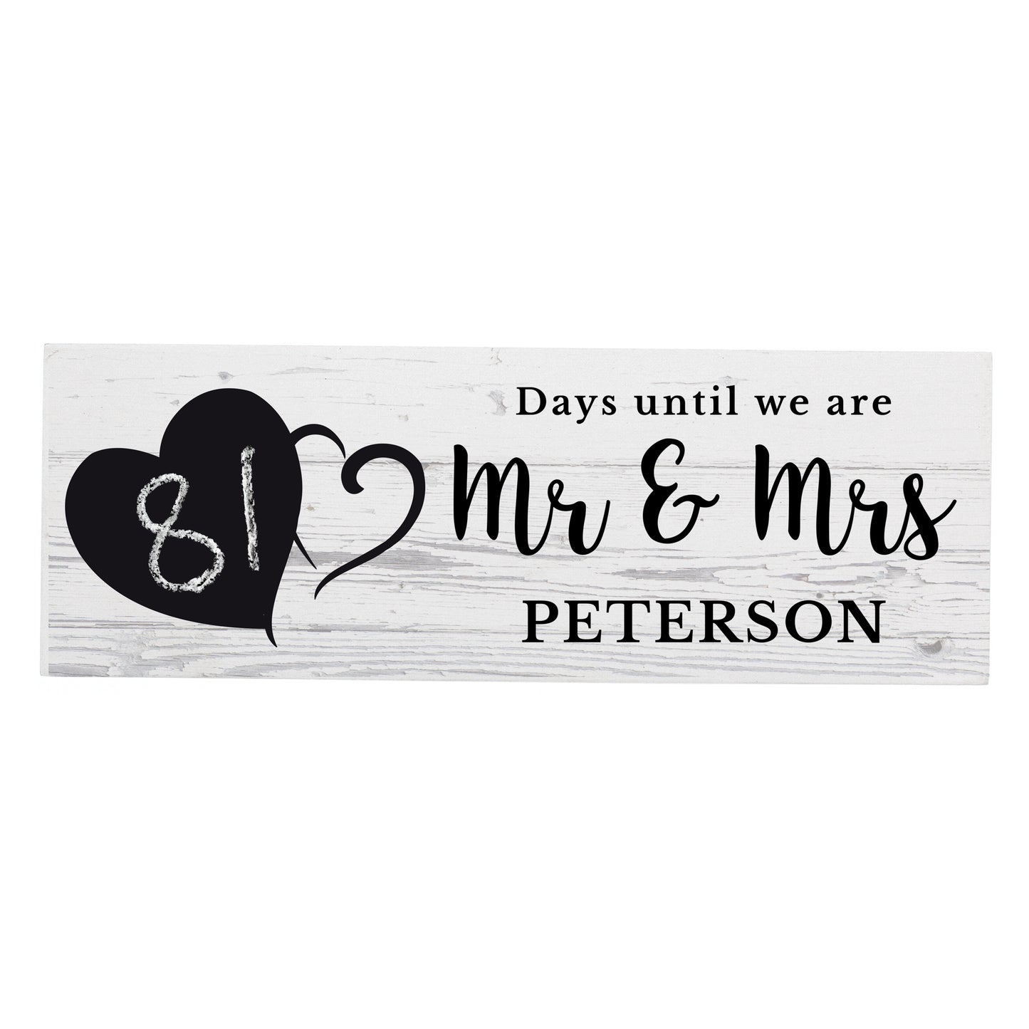 Personalised Rustic Chalk Countdown Wooden Block Sign