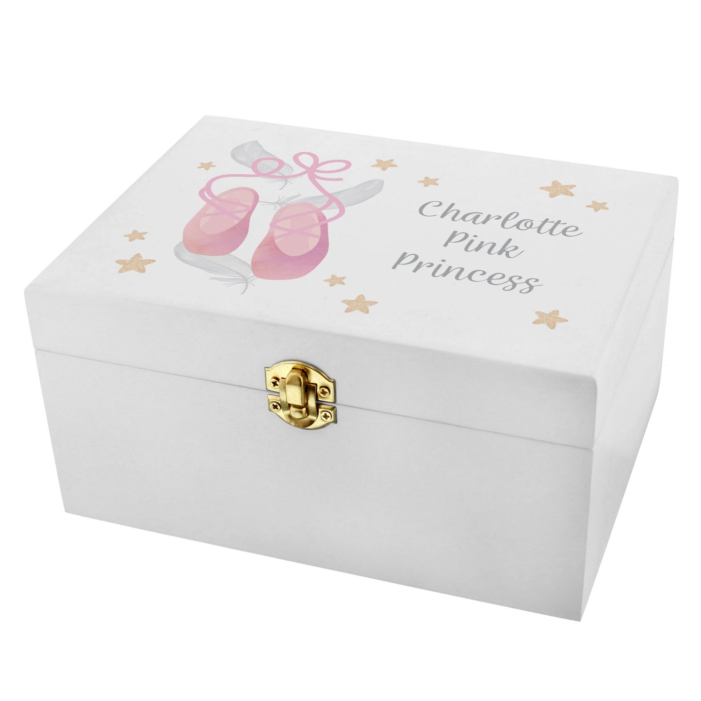 Personalised Swan Lake Ballet White Wooden Keepsake Box