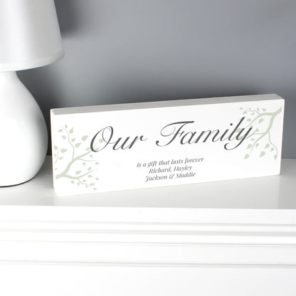 Personalised Branches Wooden Block Sign