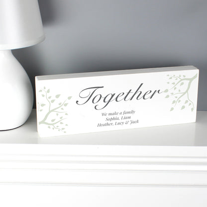 Personalised Branches Wooden Block Sign