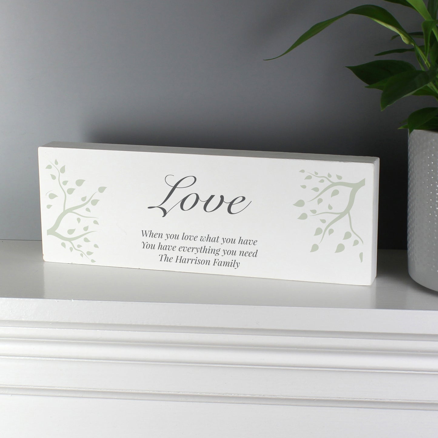 Personalised Branches Wooden Block Sign