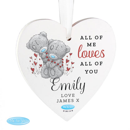 Personalised Me to You Valentine Wooden Heart Decoration