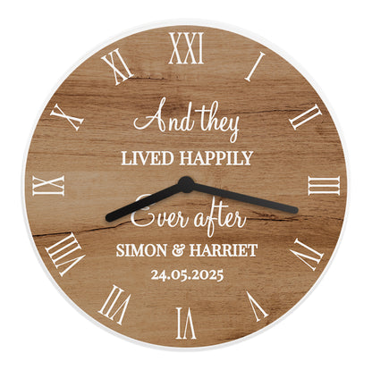 Personalised Free Text Wood Effect Clock