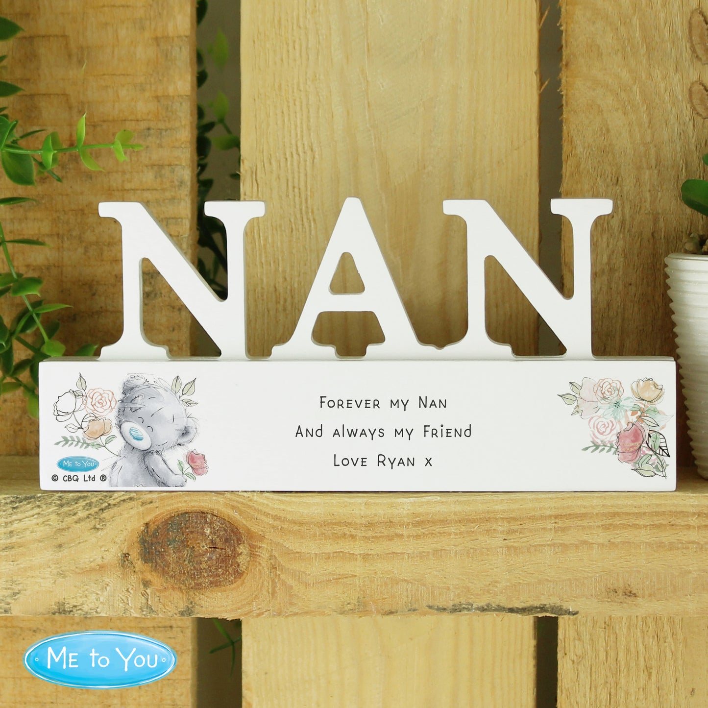 Personalised Me To You Wooden Nan Ornament