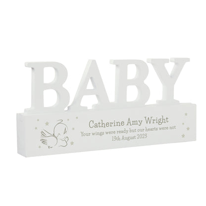 Personalised Memorial Wooden Baby Ornament