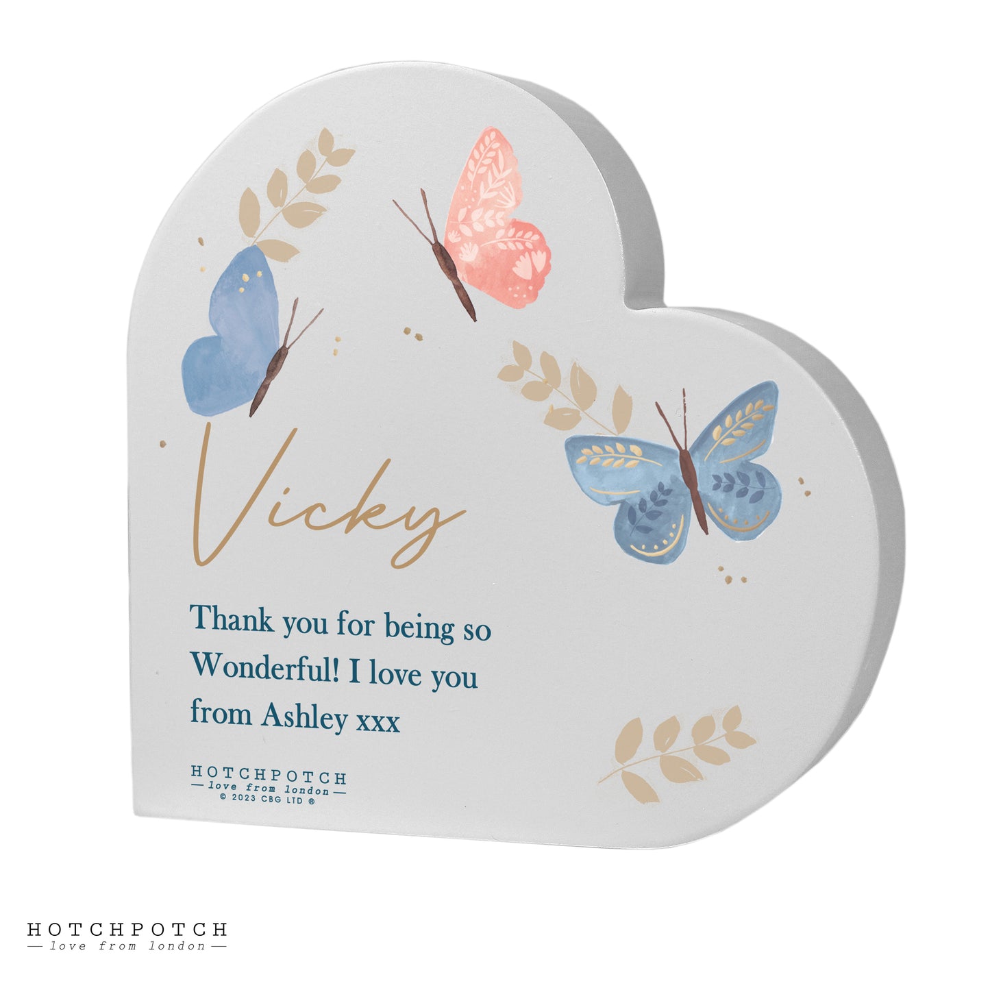 Personalised Hotchpotch Butterfly Heart Ornament