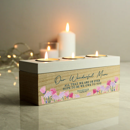 Personalised Hotchpotch Wild Flower Triple Tealight Box