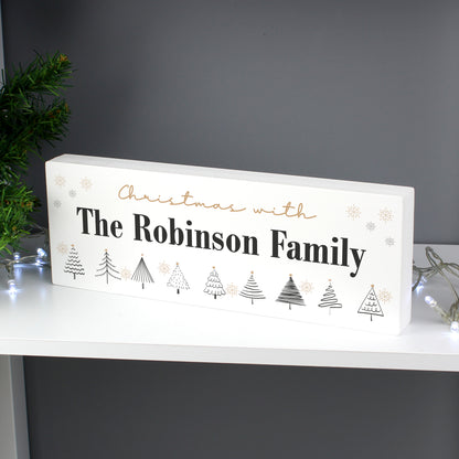 Personalised Christmas Tree Wooden Mantel Ornament